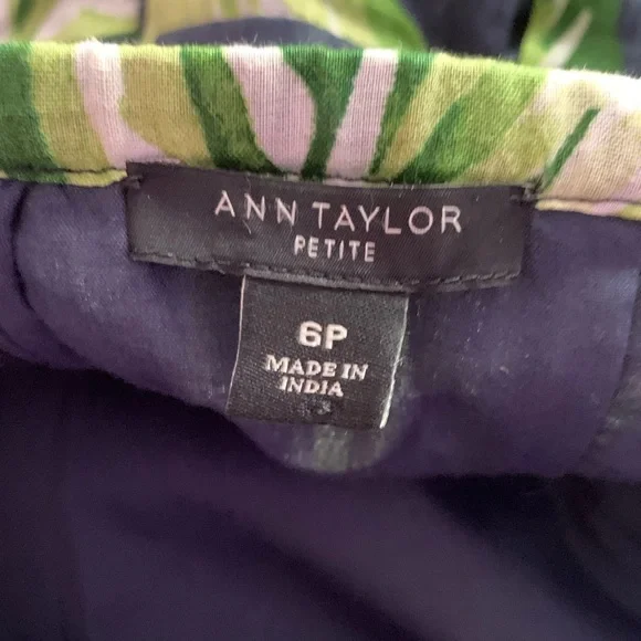 NWOT Tropical Ann Taylor Blue and Green Size 6P dress - Picture 8 of 10